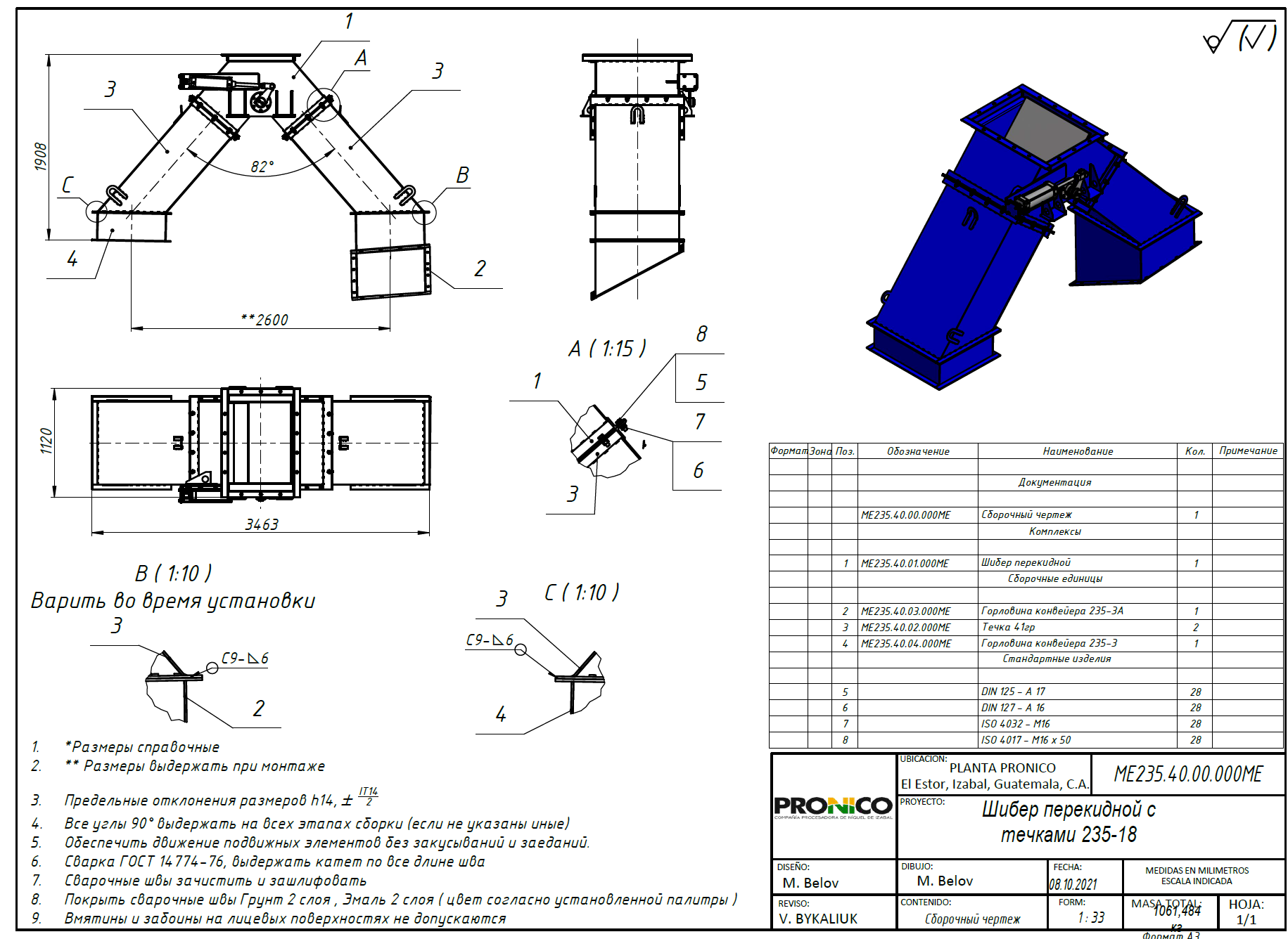 Pneumatic Ore Flow Diverter Valve — Nickel Processing Plant