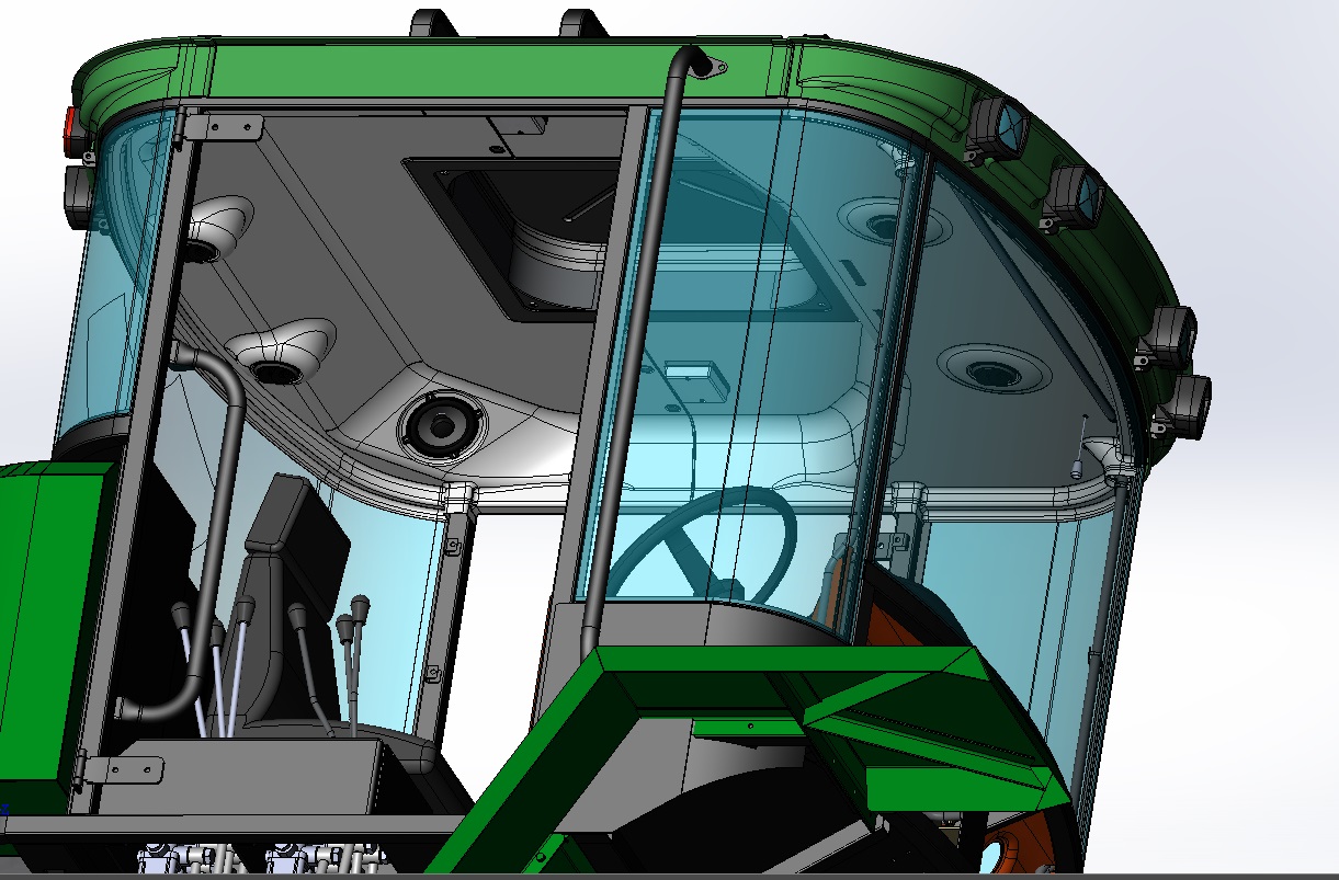 Tractor Cab Complete Redesign — T-150K Agricultural Machinery