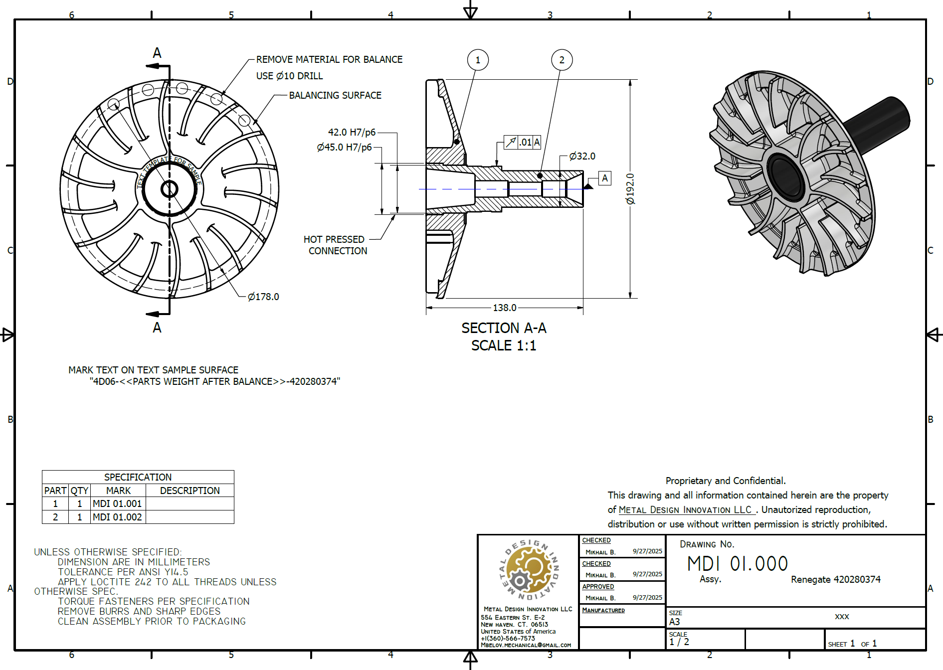 Reverse Engineering — CVT Driven Clutch Disc (Snowmobile Variator)